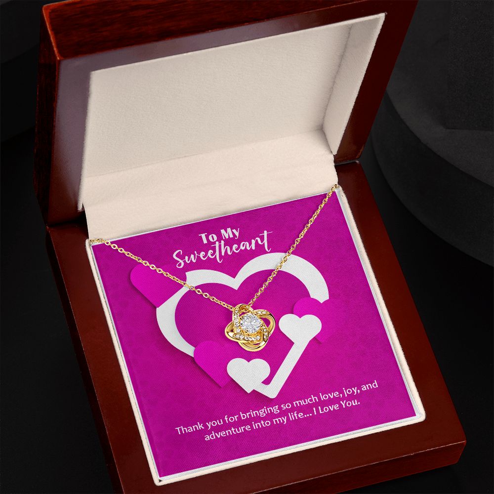 Love Knot Necklace, Valentines, Jewelry Gift, To My Sweetheart - YERTIZZ.COM