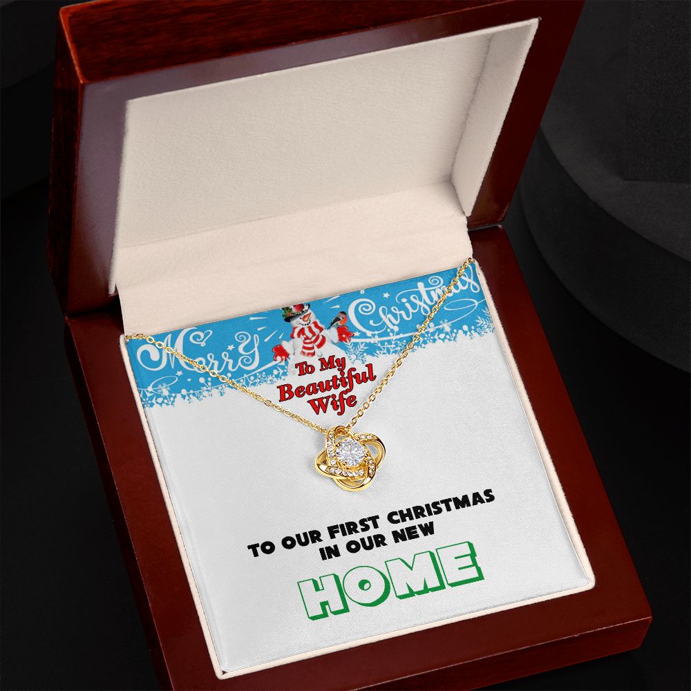 Christmas, To My Beautiful Wife, First Christmas, New Home, Love Knot Necklace, Jewelry Gift - YERTIZZ.COM