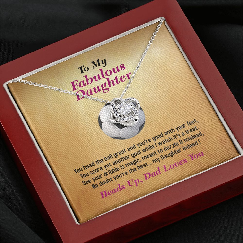 To My Fabulous Daughter-Dad Loves You, Love Knot Necklace, Jewelry Gift - YERTIZZ.COM