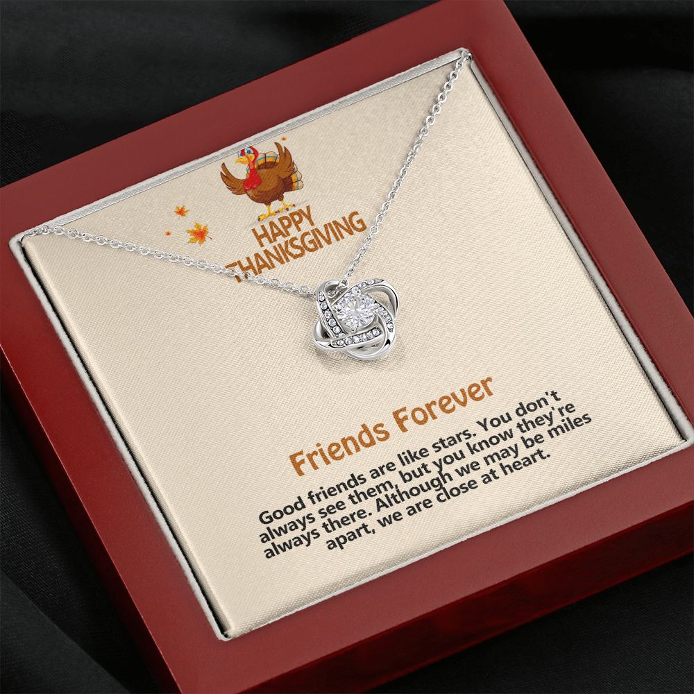 Happy Thanksgiving, Friends Forever, Love Knot Necklace, Jewelry Gift - YERTIZZ.COM