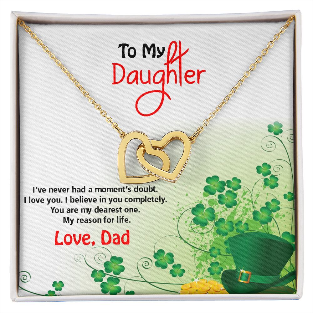 To My Daughter, St. Patrick's Day, Interlocking Hearts Necklace - YERTIZZ.COM