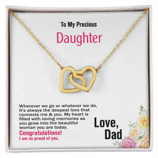 To Daughter, Interlocking Hearts Necklace, Jewelry Gift - YERTIZZ.COM