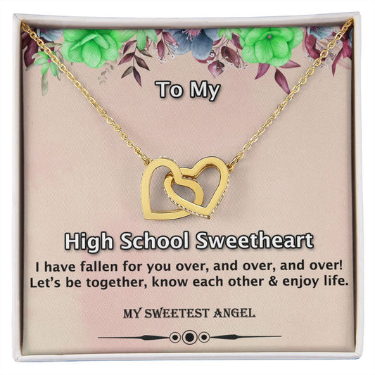 Interlocking Hearts Necklace, Sweetheart, High School Sweetheart