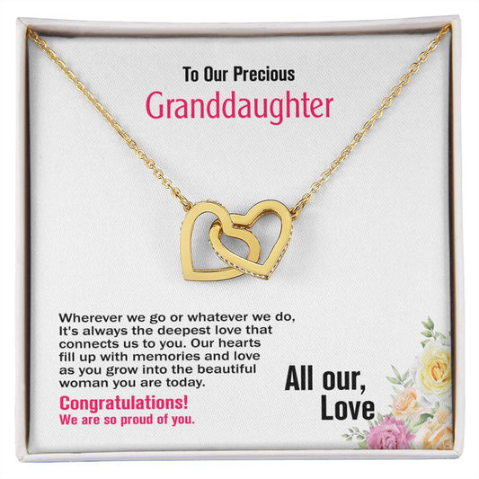 To Our Granddaughter-All Our Love, Interlocking Hearts Necklace, Jewelry Gift - YERTIZZ.COM