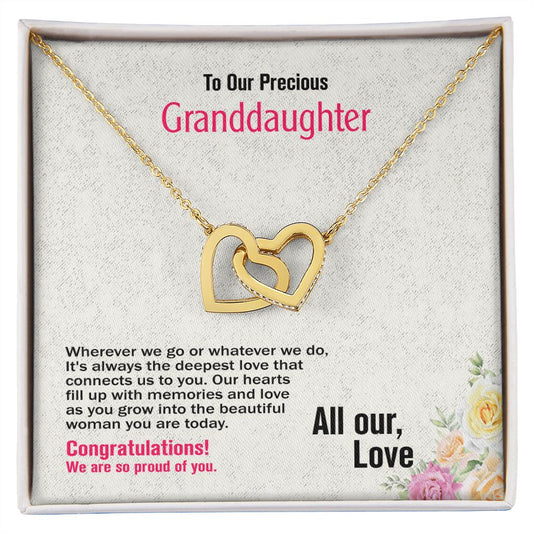 To Our Granddaughter-With Love, Interlocking Hearts Necklace, Jewelry Gift - YERTIZZ.COM