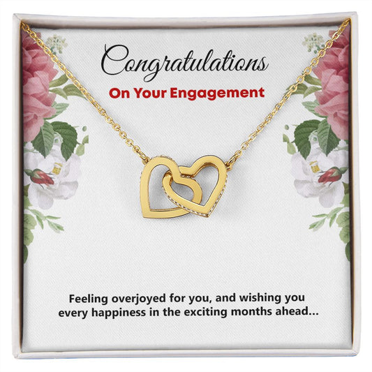 Interlocking Hearts Necklace, Engagement, Congratulations