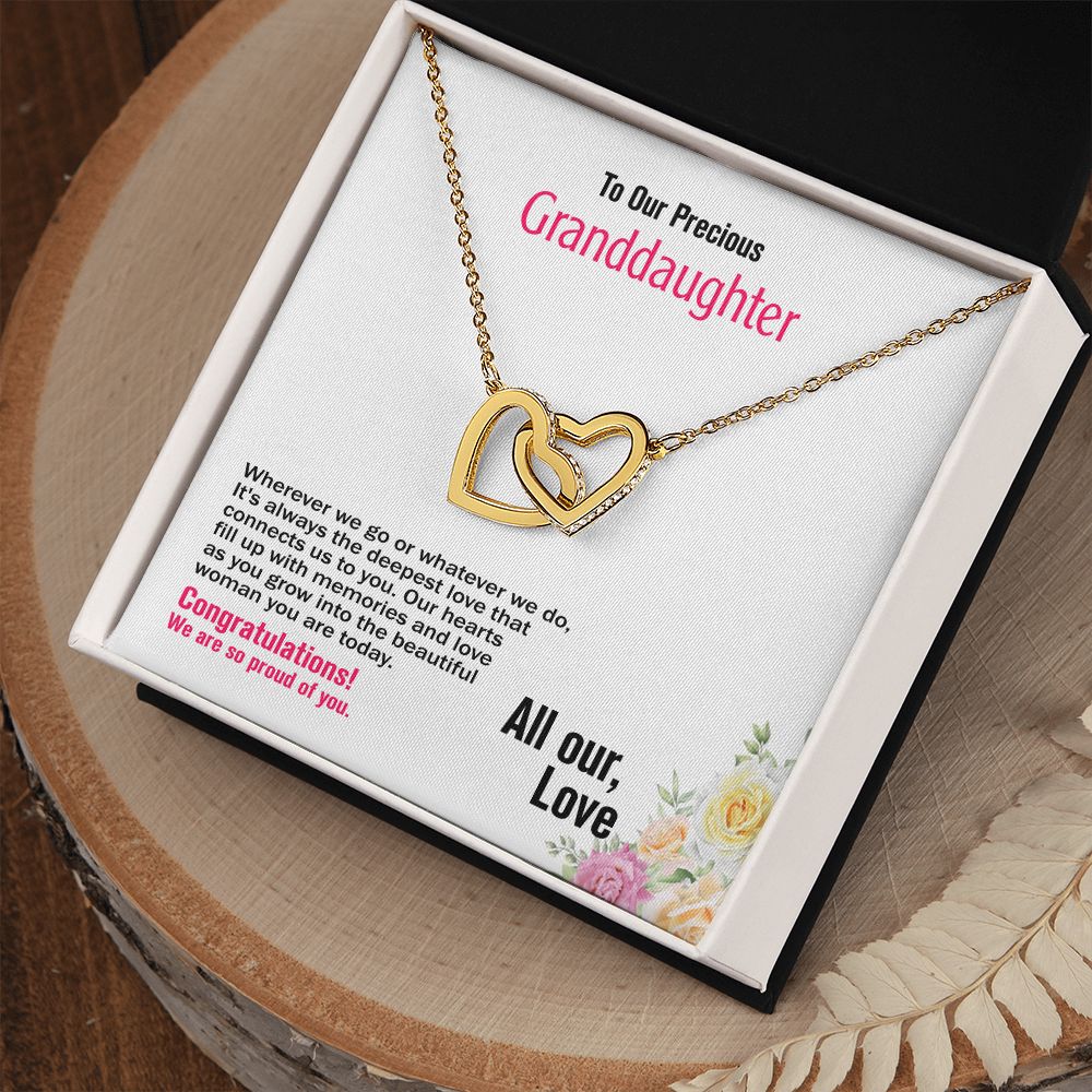 To Our Granddaughter-All Our Love, Interlocking Hearts Necklace, Jewelry Gift - YERTIZZ.COM