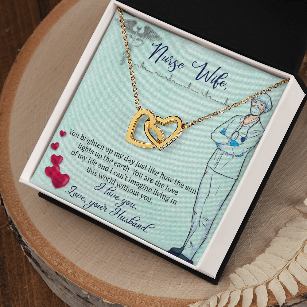 Interlocking Hearts Necklace, Jewelry Gift, Rose Gold, or 18k yellow gold finish, Nurse, Wife - YERTIZZ.COM