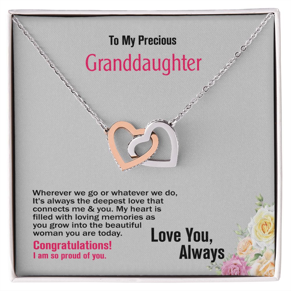Interlocking Hearts Necklace, Jewelry Gift - YERTIZZ.COM