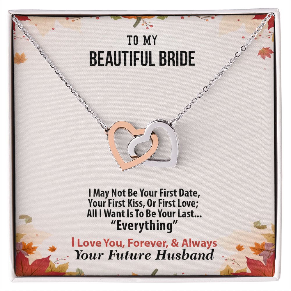 Thanksgiving, To My Beautiful Bride, Future Husband, Interlocking Hearts Necklace, Jewelry Gift - YERTIZZ.COM