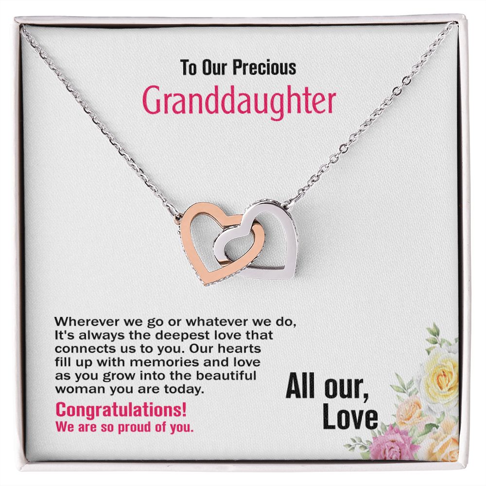 To Our Granddaughter-All Our Love, Interlocking Hearts Necklace, Jewelry Gift - YERTIZZ.COM