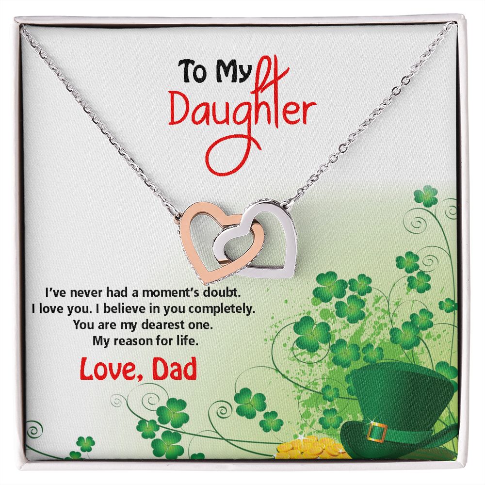 To My Daughter, St. Patrick's Day, Interlocking Hearts Necklace - YERTIZZ.COM
