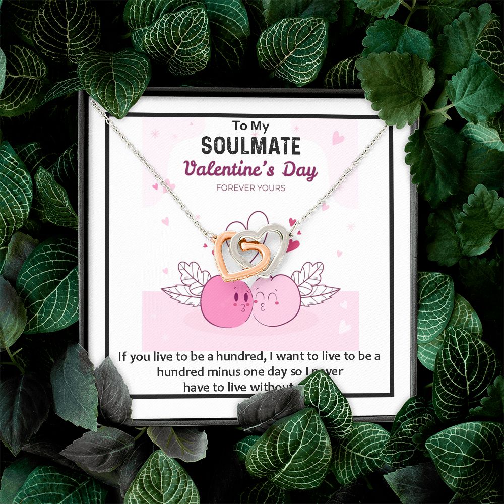 Interlocking Hearts, Valentines, Jewelry Gift, To My Soulmate - YERTIZZ.COM