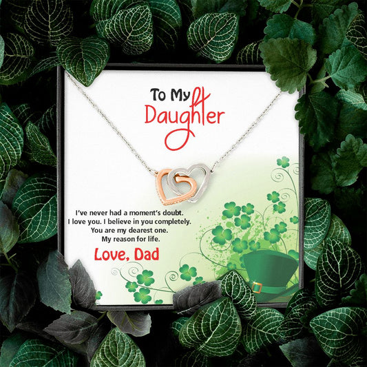 To My Daughter, St. Patrick's Day, Interlocking Hearts Necklace - YERTIZZ.COM
