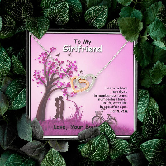 Interlocking Hearts, Valentines, Jewelry Gift, To My Girlfriend - YERTIZZ.COM