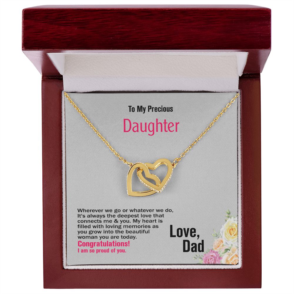 To Daughter, Interlocking Hearts Necklace, Jewelry Gift - YERTIZZ.COM