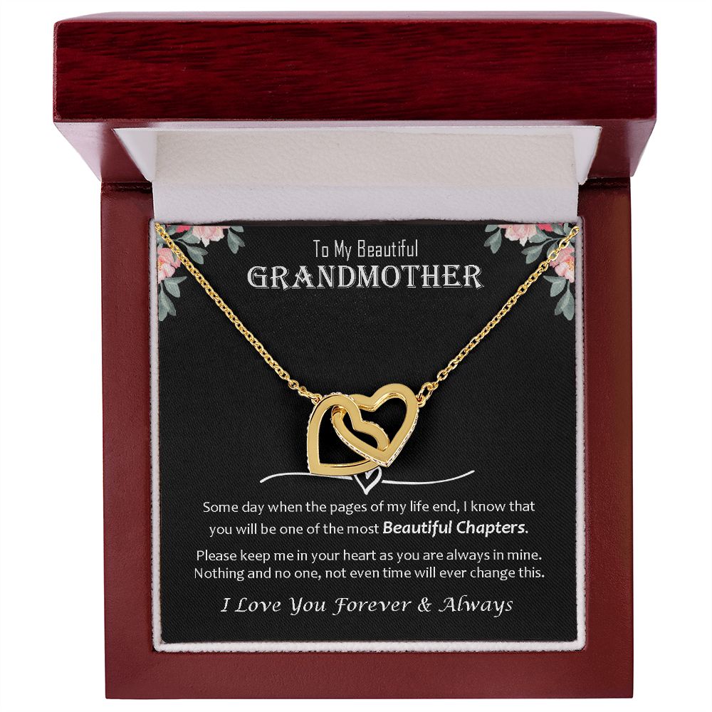 Interlocking Hearts Necklace, Jewelry Gift, Grandmother