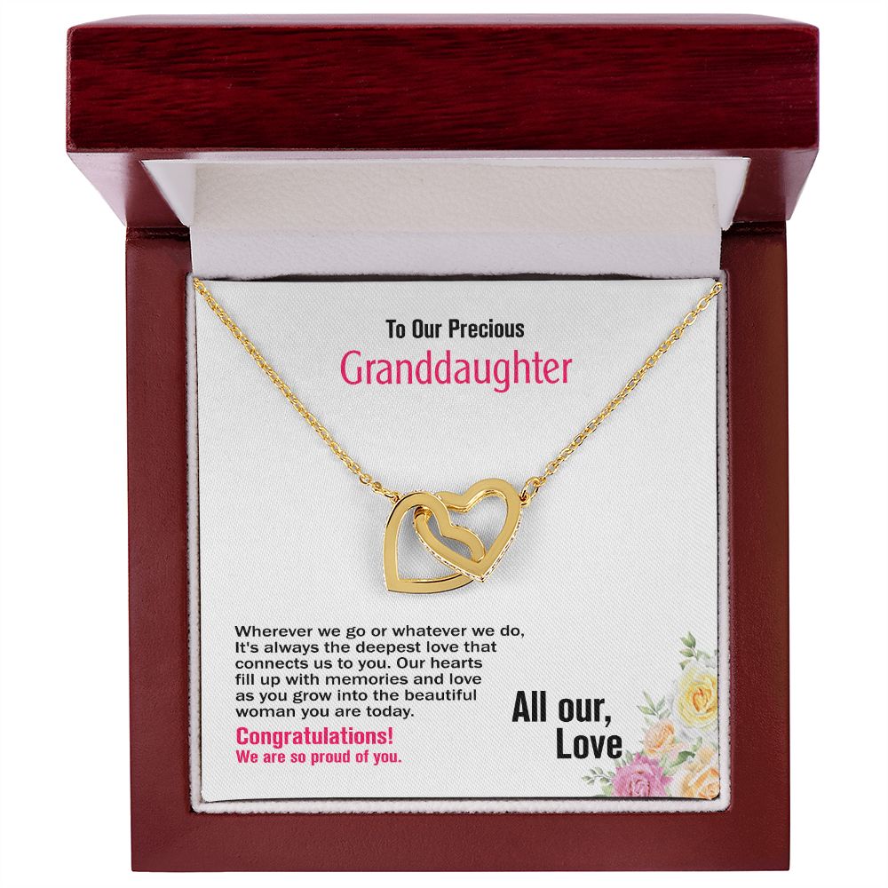 To Our Granddaughter-All Our Love, Interlocking Hearts Necklace, Jewelry Gift - YERTIZZ.COM
