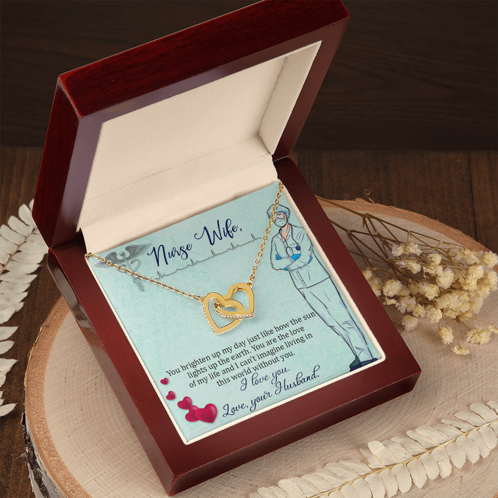 Interlocking Hearts Necklace, Jewelry Gift, Rose Gold, or 18k yellow gold finish, Nurse, Wife - YERTIZZ.COM