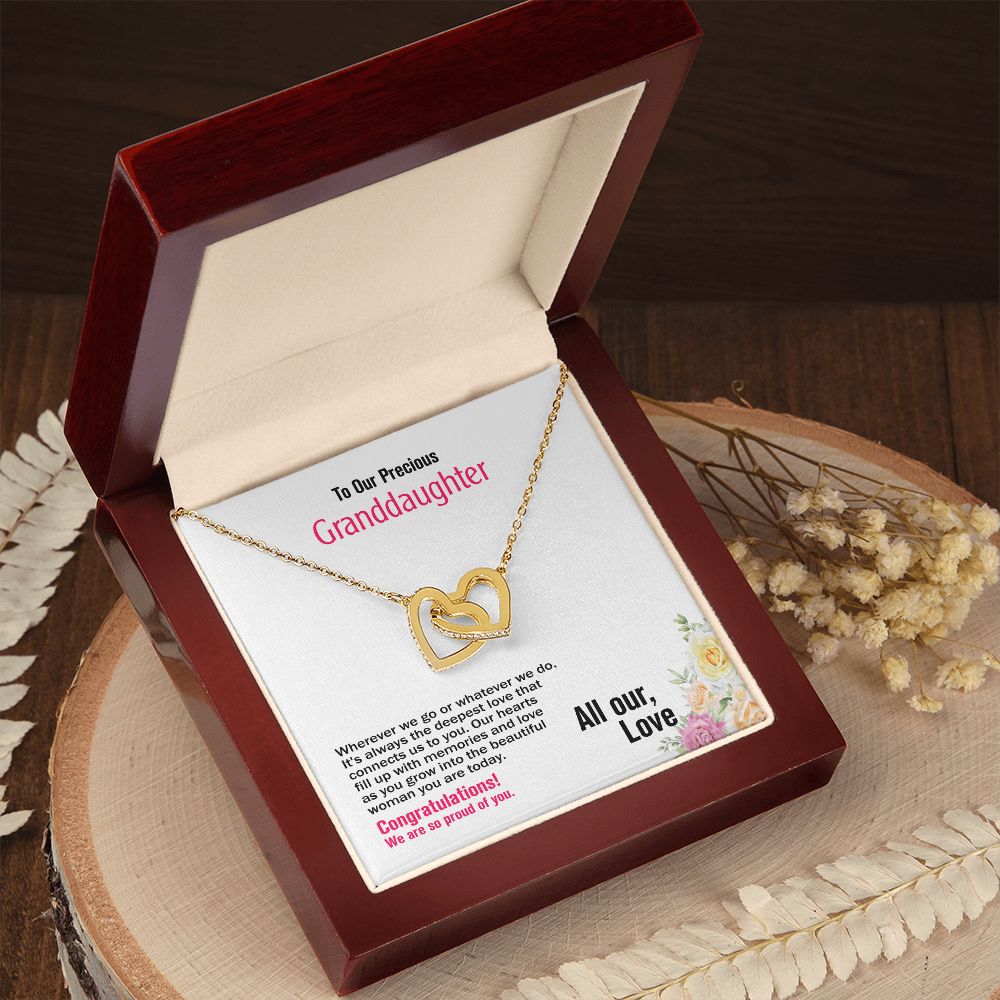 To Our Granddaughter-All Our Love, Interlocking Hearts Necklace, Jewelry Gift - YERTIZZ.COM