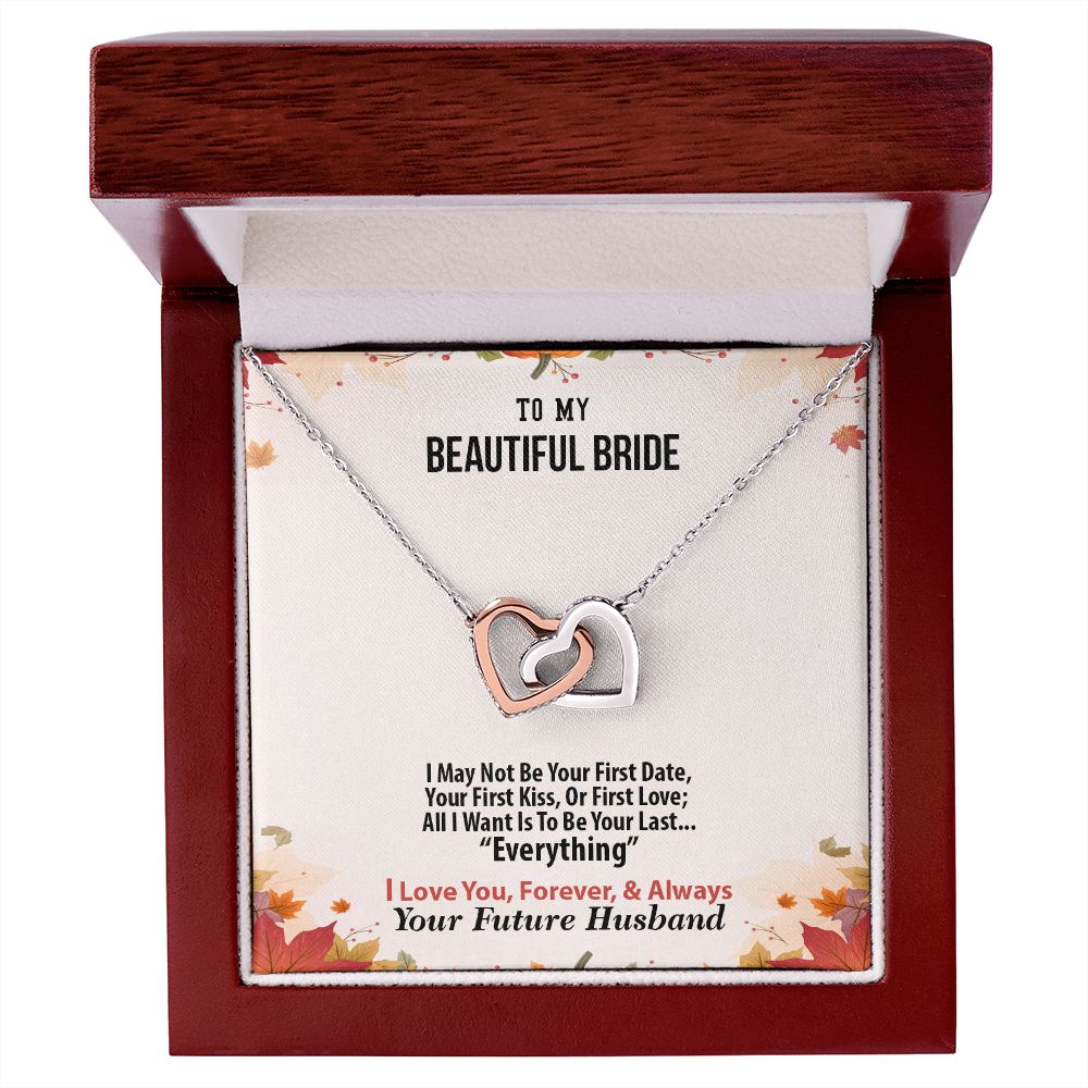 Thanksgiving, To My Beautiful Bride, Future Husband, Interlocking Hearts Necklace, Jewelry Gift - YERTIZZ.COM