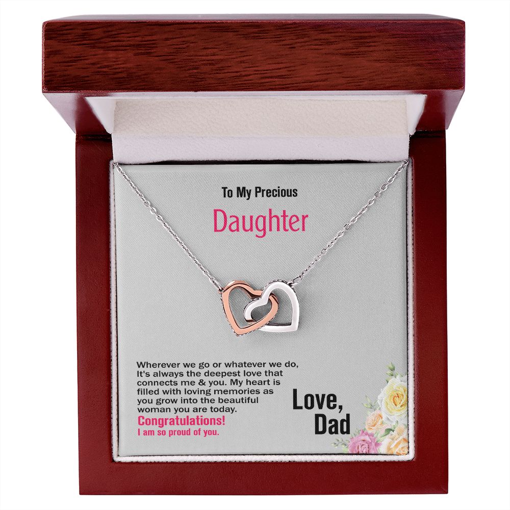 To Daughter, Interlocking Hearts Necklace, Jewelry Gift - YERTIZZ.COM