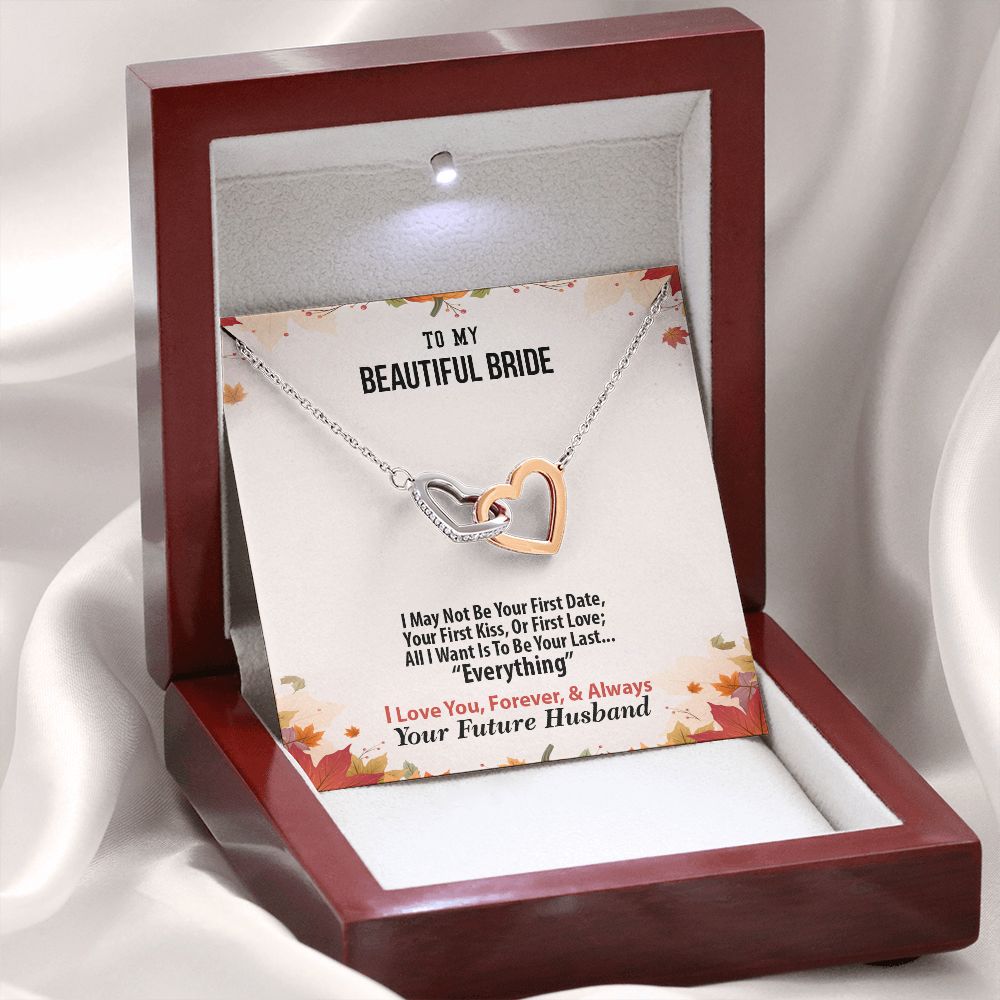 Thanksgiving, To My Beautiful Bride, Future Husband, Interlocking Hearts Necklace, Jewelry Gift - YERTIZZ.COM