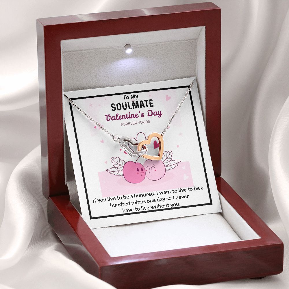 Interlocking Hearts, Valentines, Jewelry Gift, To My Soulmate - YERTIZZ.COM