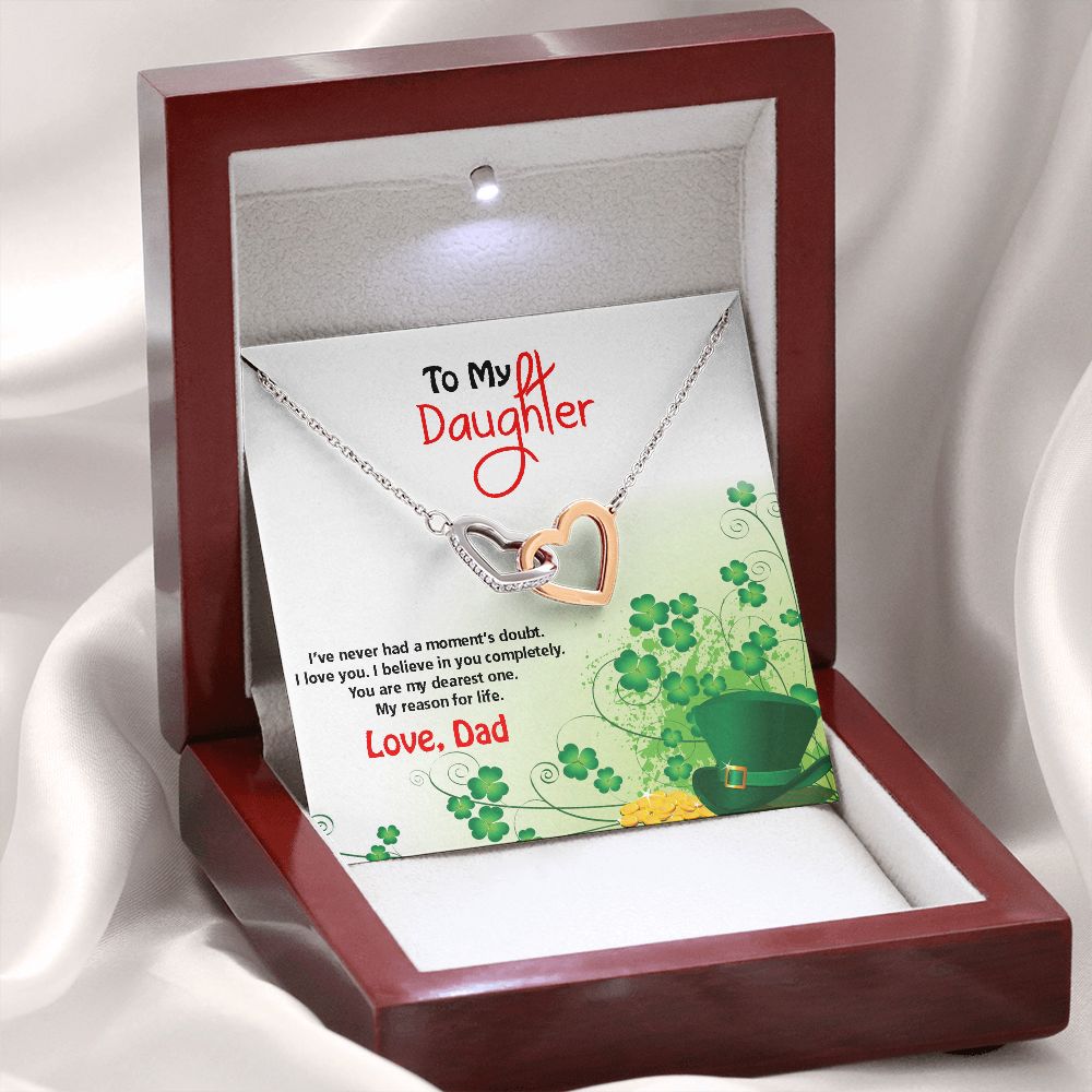 To My Daughter, St. Patrick's Day, Interlocking Hearts Necklace - YERTIZZ.COM