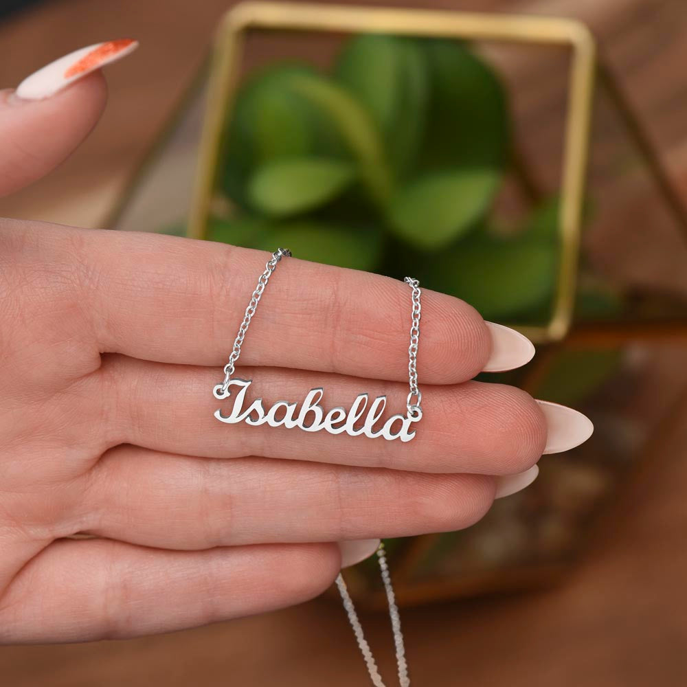 To My Daughter, Love Mom, Custom Name Necklace