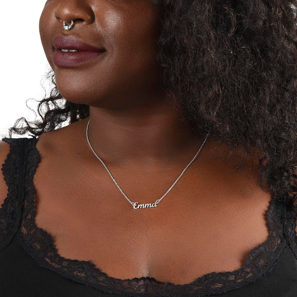 To My Precious Daughter, Love Mom, Custom Name Necklace