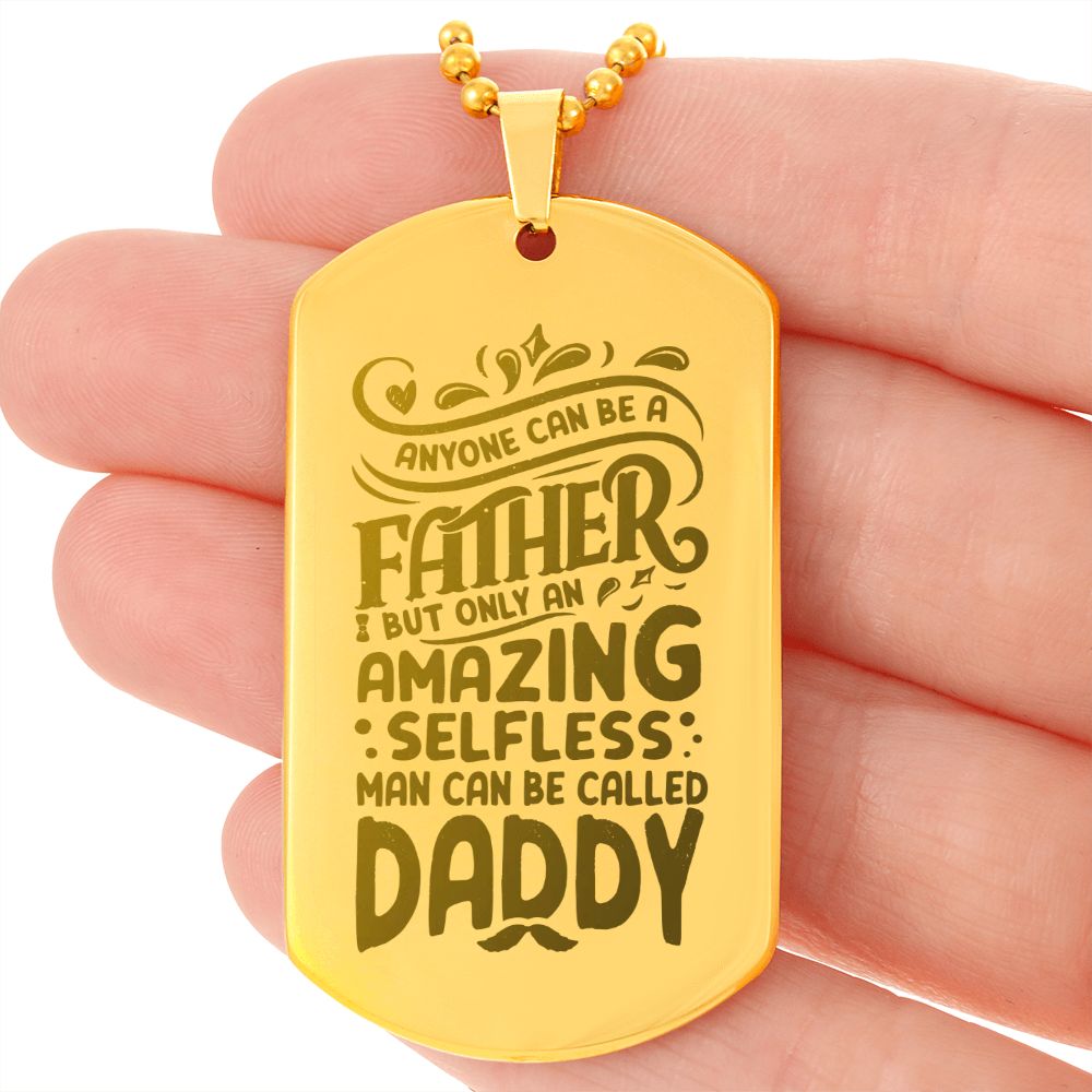 Amazing Father, Dad, Engraved Dog Tag