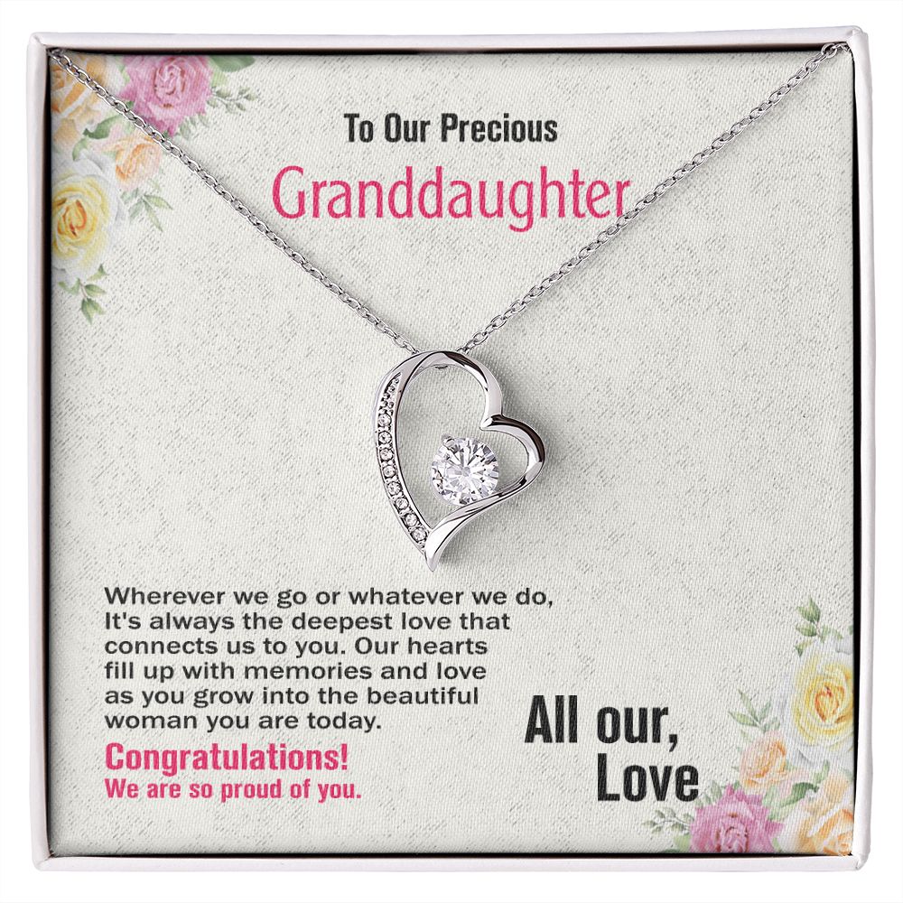 To Our Precious Granddaughter-All Our Love, Forever Love Necklace, Jewelry Gift - YERTIZZ.COM