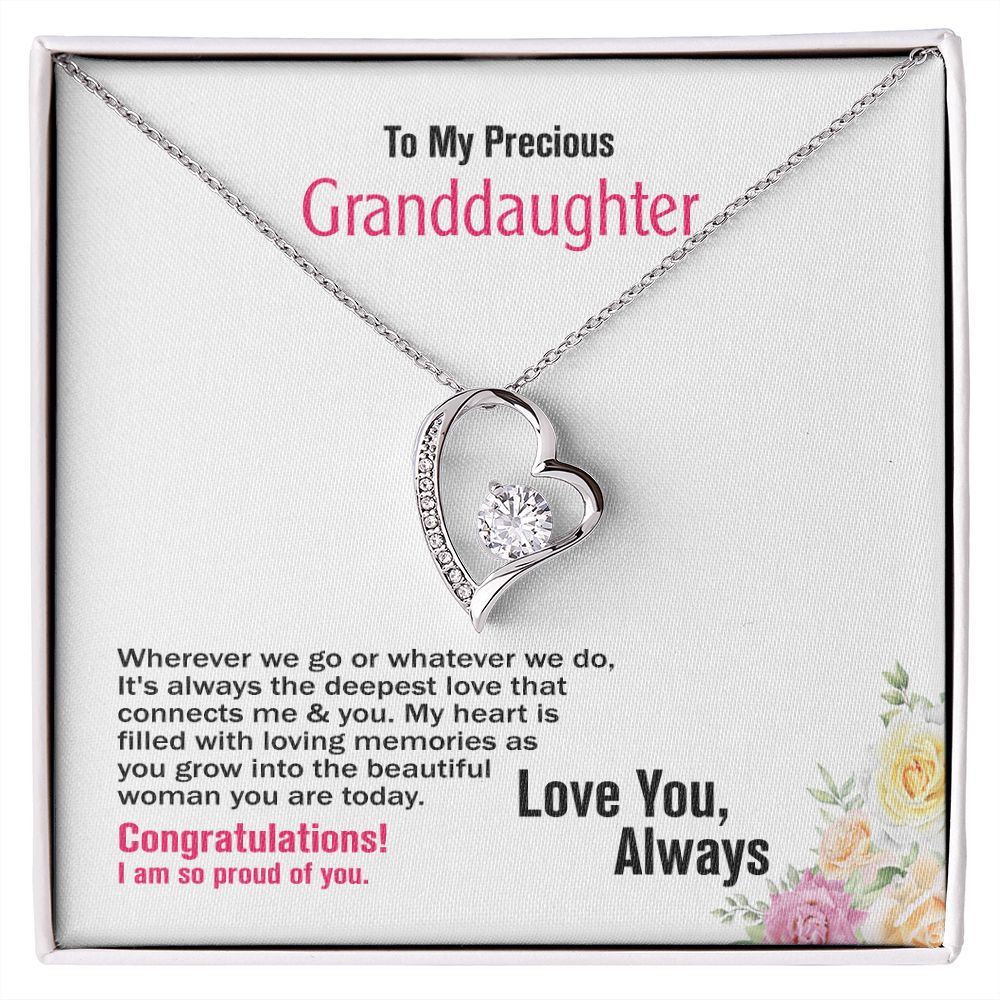 To Precious Granddaughter-Love You Always, Forever Love Necklace, Jewelry Gift - YERTIZZ.COM