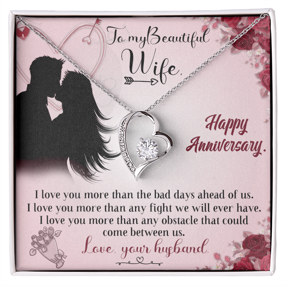 To My Wife, Happy Anniversary, Forever Love Necklace, Jewelry Gift - YERTIZZ.COM
