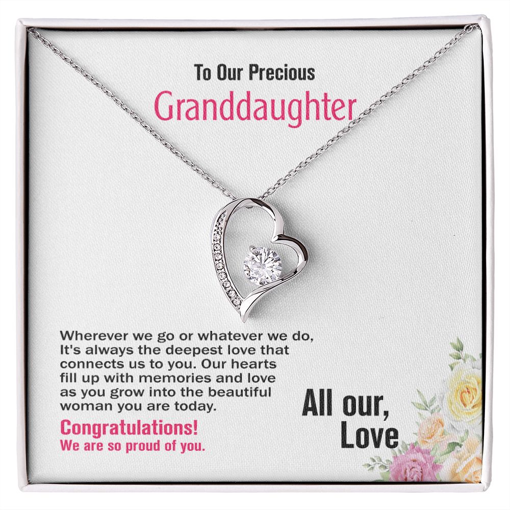 To Our Precious Granddaughter, All Our Love, Forever Love Necklace, Jewelry Gift - YERTIZZ.COM