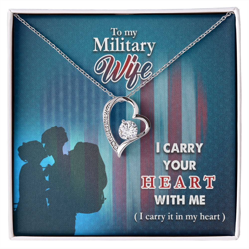 To My Military Wife, Forever Love Necklace, Jewelry Gift - YERTIZZ.COM