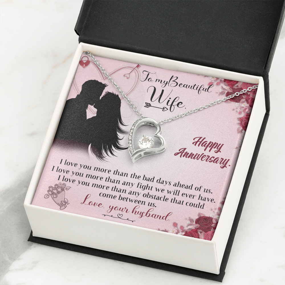 To My Wife, Happy Anniversary, Forever Love Necklace, Jewelry Gift - YERTIZZ.COM