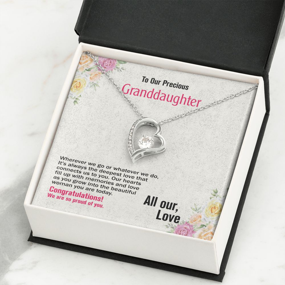 To Our Precious Granddaughter-All Our Love, Forever Love Necklace, Jewelry Gift - YERTIZZ.COM