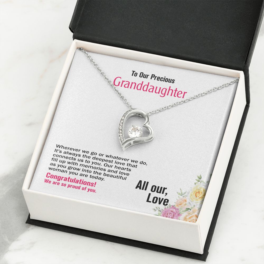 To Our Precious Granddaughter, All Our Love, Forever Love Necklace, Jewelry Gift - YERTIZZ.COM