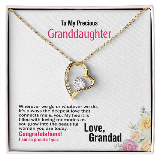To Precious Granddaughter-Love Grandad, Forever Love Necklace, Jewelry Gift - YERTIZZ.COM
