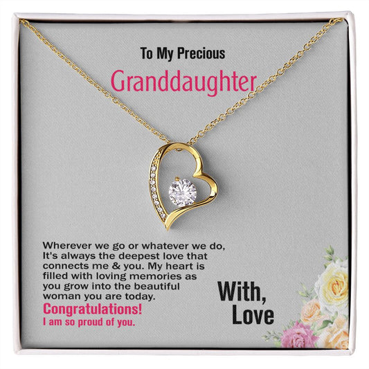 To Our Precious Granddaughter, With Love, Forever Love Necklace, Jewelry Gift - YERTIZZ.COM