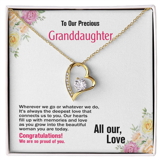 To Our Precious Granddaughter-All Our Love, Forever Love Necklace, Jewelry Gift - YERTIZZ.COM