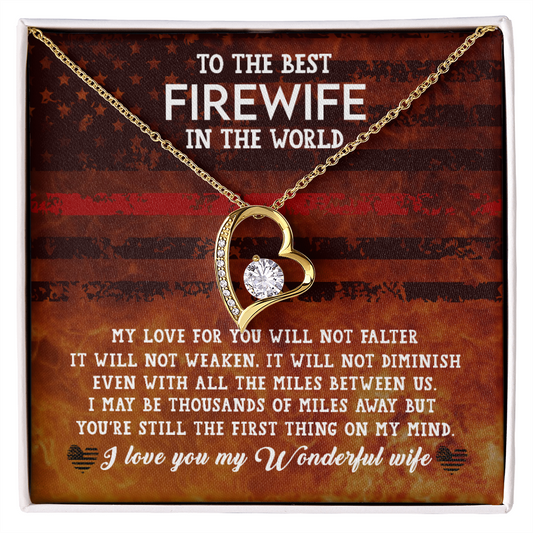 Forever Love Necklace, Gift, Jewelry, Firewife, Fire Wife, Wife, To Wife - YERTIZZ.COM