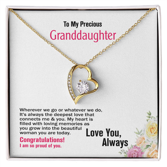 To Precious Granddaughter-Love You Always, Forever Love Necklace, Jewelry Gift - YERTIZZ.COM