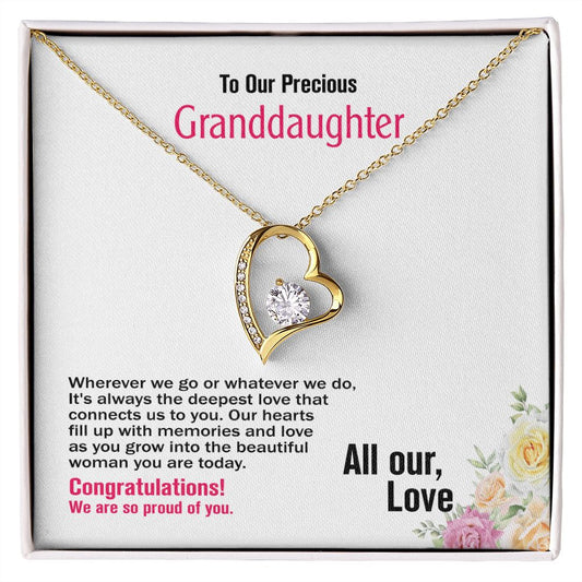To Our Precious Granddaughter, All Our Love, Forever Love Necklace, Jewelry Gift - YERTIZZ.COM