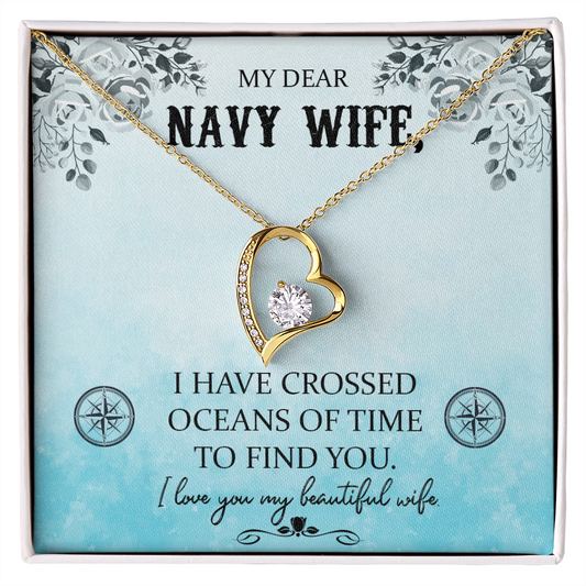 Forever Love Necklace, Gift, Jewelry, Navy, Navy Wife, Wife, To Wife - YERTIZZ.COM