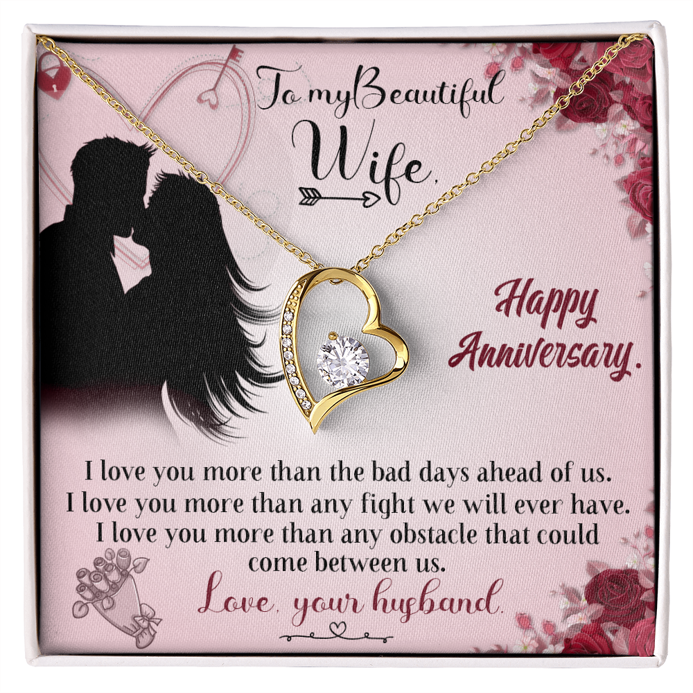 To My Wife, Happy Anniversary, Forever Love Necklace, Jewelry Gift - YERTIZZ.COM
