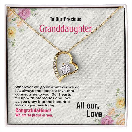 To Our Precious Granddaughter-All Our Love, Forever Love Necklace, Jewelry Gift - YERTIZZ.COM