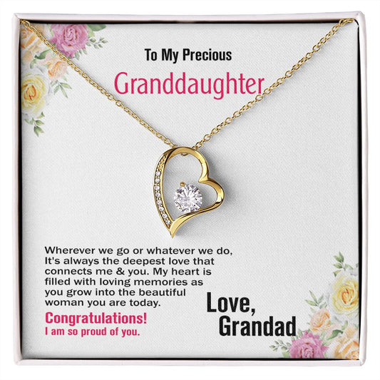 To Precious Granddaughter-Love Grandad, Forever Love Necklace, Jewelry Gift - YERTIZZ.COM